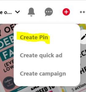 Create a pin in Pinterest